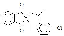 2-[2-(3-氯苯基)丙-2-烯-1-基]-2-乙基茚滿-1,3-二酮；
2-[2-(3-Chlorophenyl)-2-propen-1-yl]-2-ethyl-1H-indene-1,3(2H)-dione；
CPED