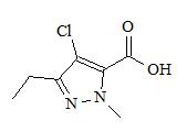 1-甲基-3-乙基-4-氯吡唑-5-甲酸； 
4-Chloro-3-ethyl-1-methyl-1H-pyrazole-5-carboxylic acid；
EMCA